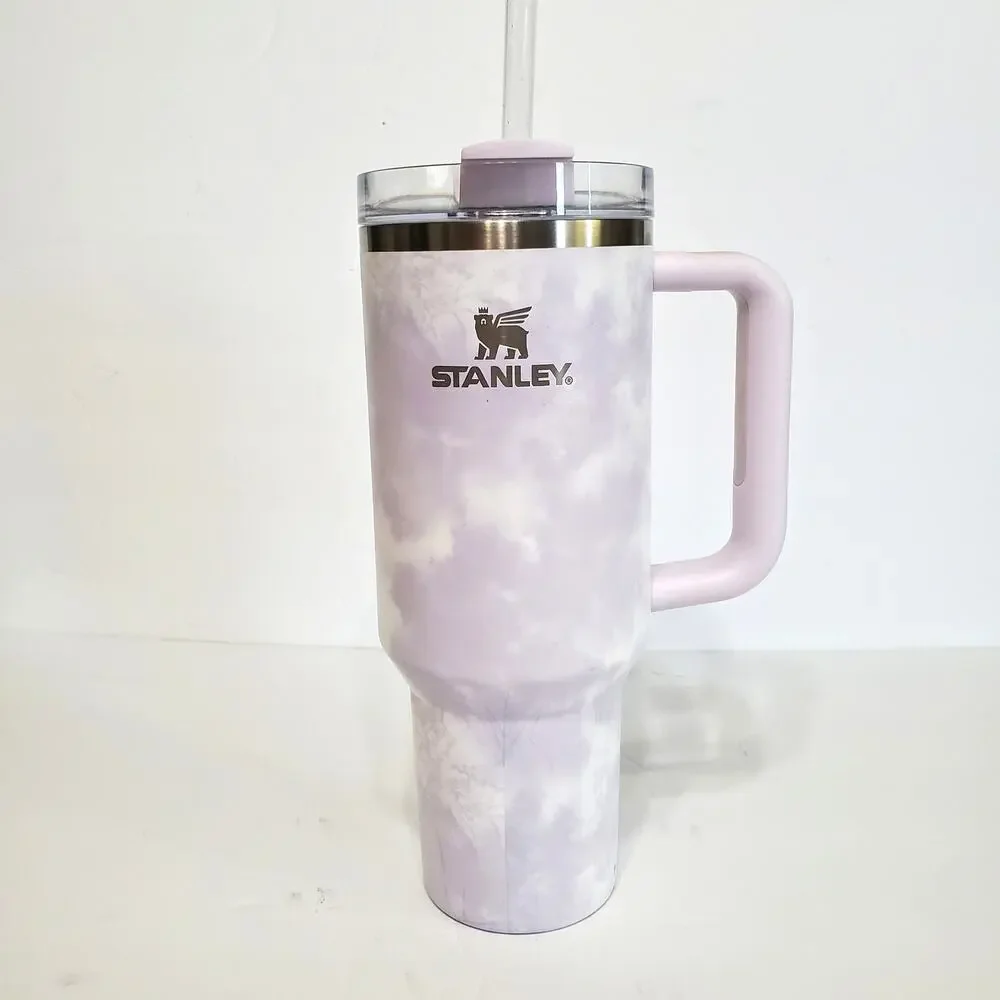 Stanley Wisteria Purple White Tie Dye 40 Oz Tumbler Discontinued Quencher H.20 - Picture 2 of 10